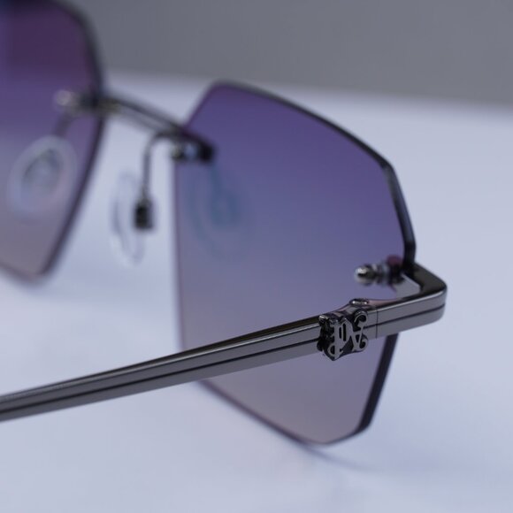 Palm Angels PERI10G QUARTZ 1007 Geometric Sunglasses - Gunmetal/Blue - Picture 10 of 11